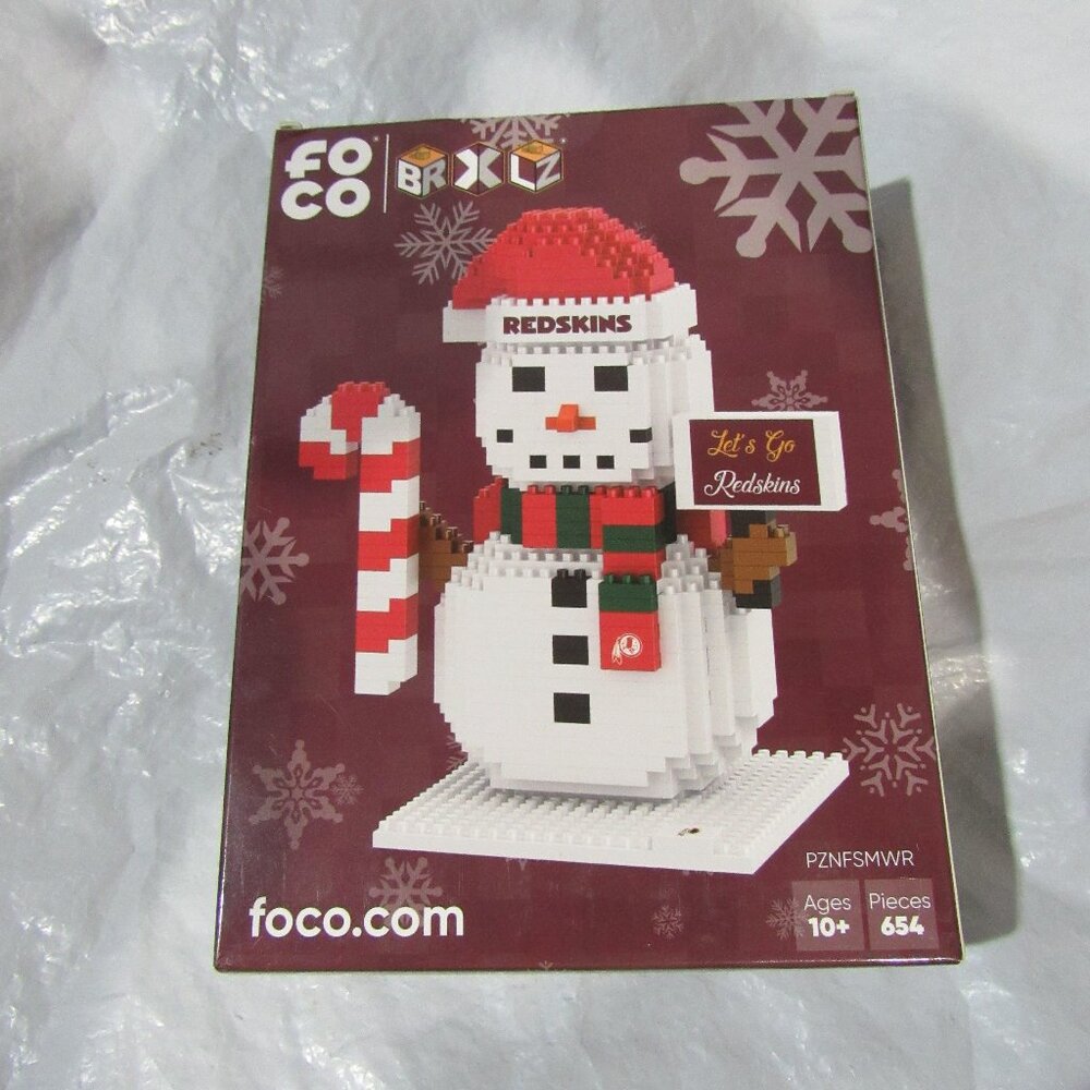 NFL Washington Redskins BRXLZ Snowman 3-D Puzzle 654 Pieces FOCO